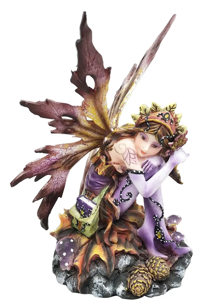 George S. Chen Imports Purple Fairy Sitting Collectible Figurine 6 x 4.5 x 5 in | Handcrafted Resin Decor - main product image
