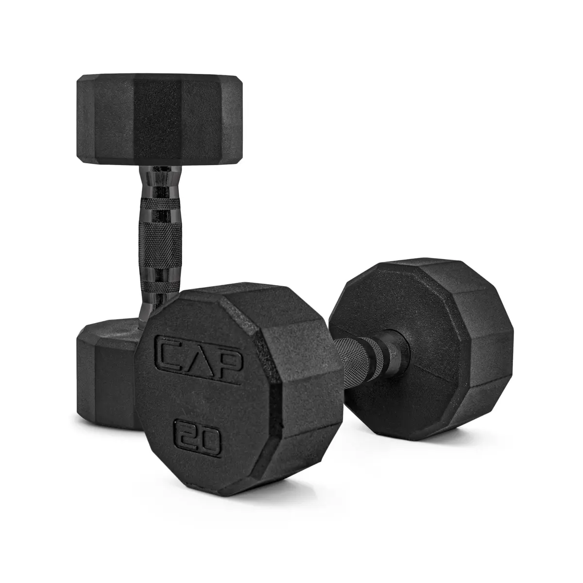 CAP 20 lb Rubber Coated Dumbbell Pair | Anti-Roll 12-Sided Design for Home & Gym - main product image
