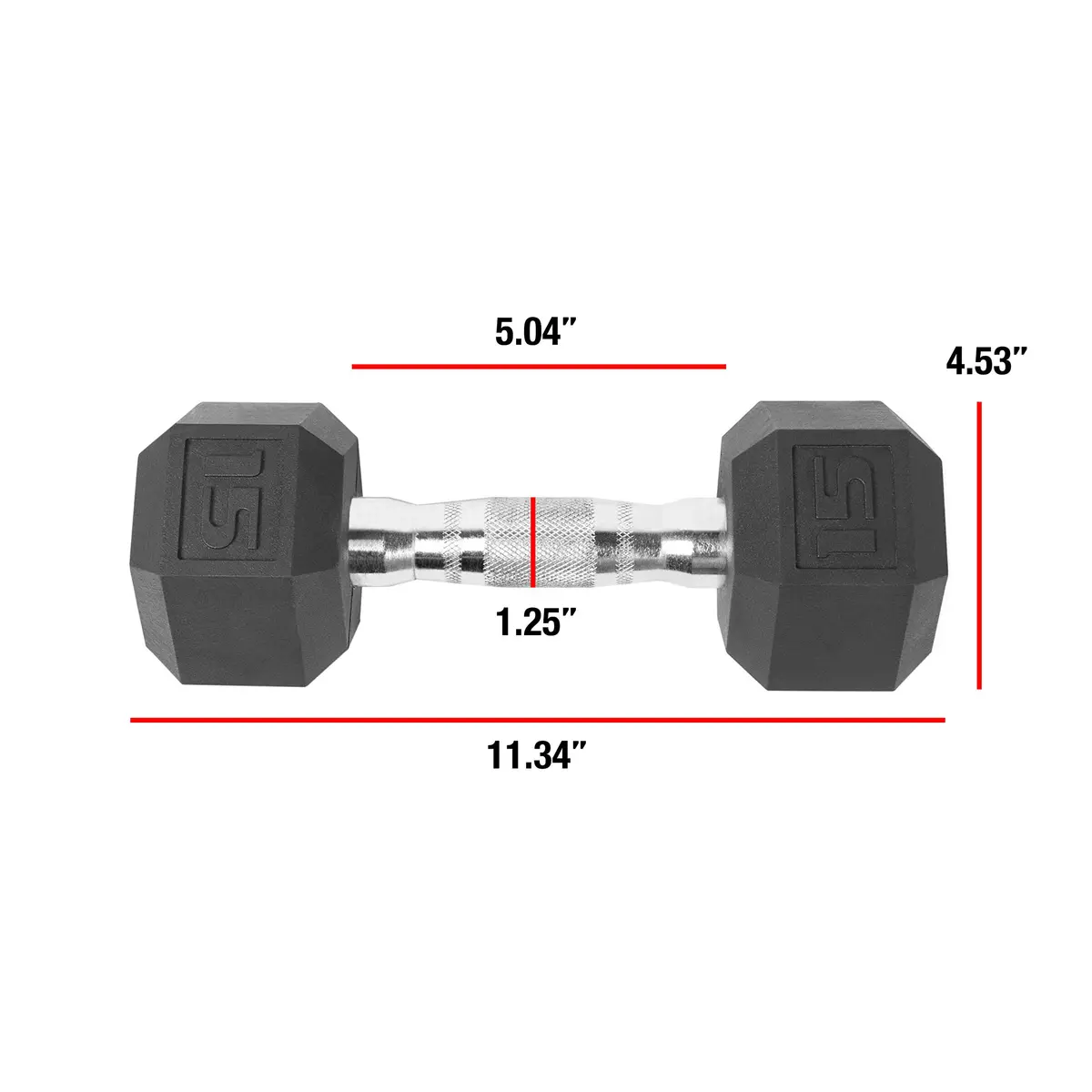 CAP 20 lb Rubber Coated Dumbbell Pair | Anti-Roll 12-Sided Design for Home & Gym - view 2