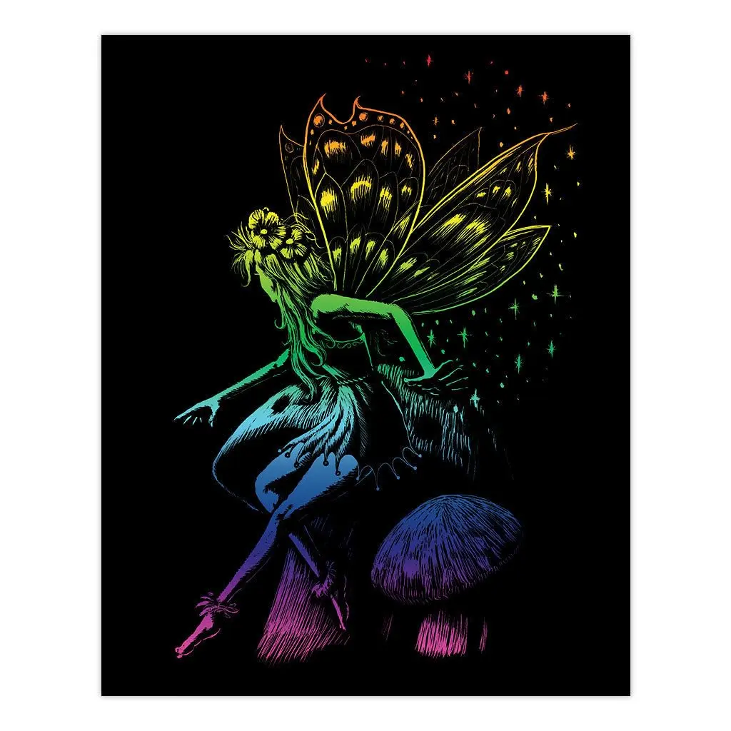 Royal Brush Rainbow Foil Engraving Art Kit 8x10 Inch Fairy Princess | Fun Art Activity for Kids - view 2