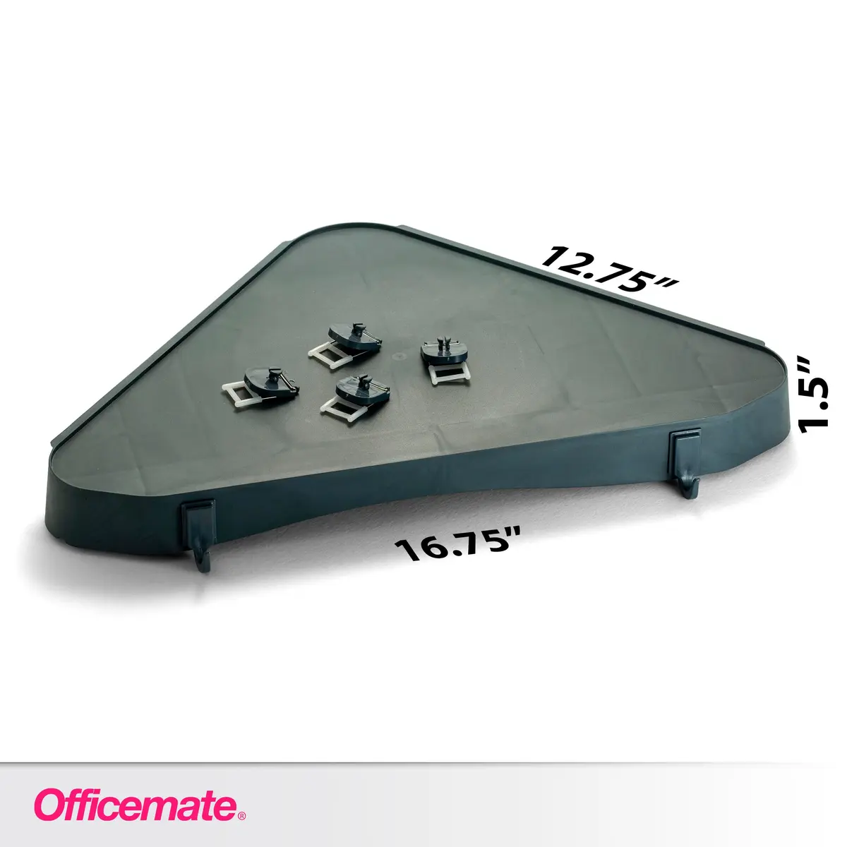 Officemate Verticalmate Corner Shelf Slate Gray 37cm (14.5in) | Mounts to Cubicle, Wall, or Metal Surfaces - view 2