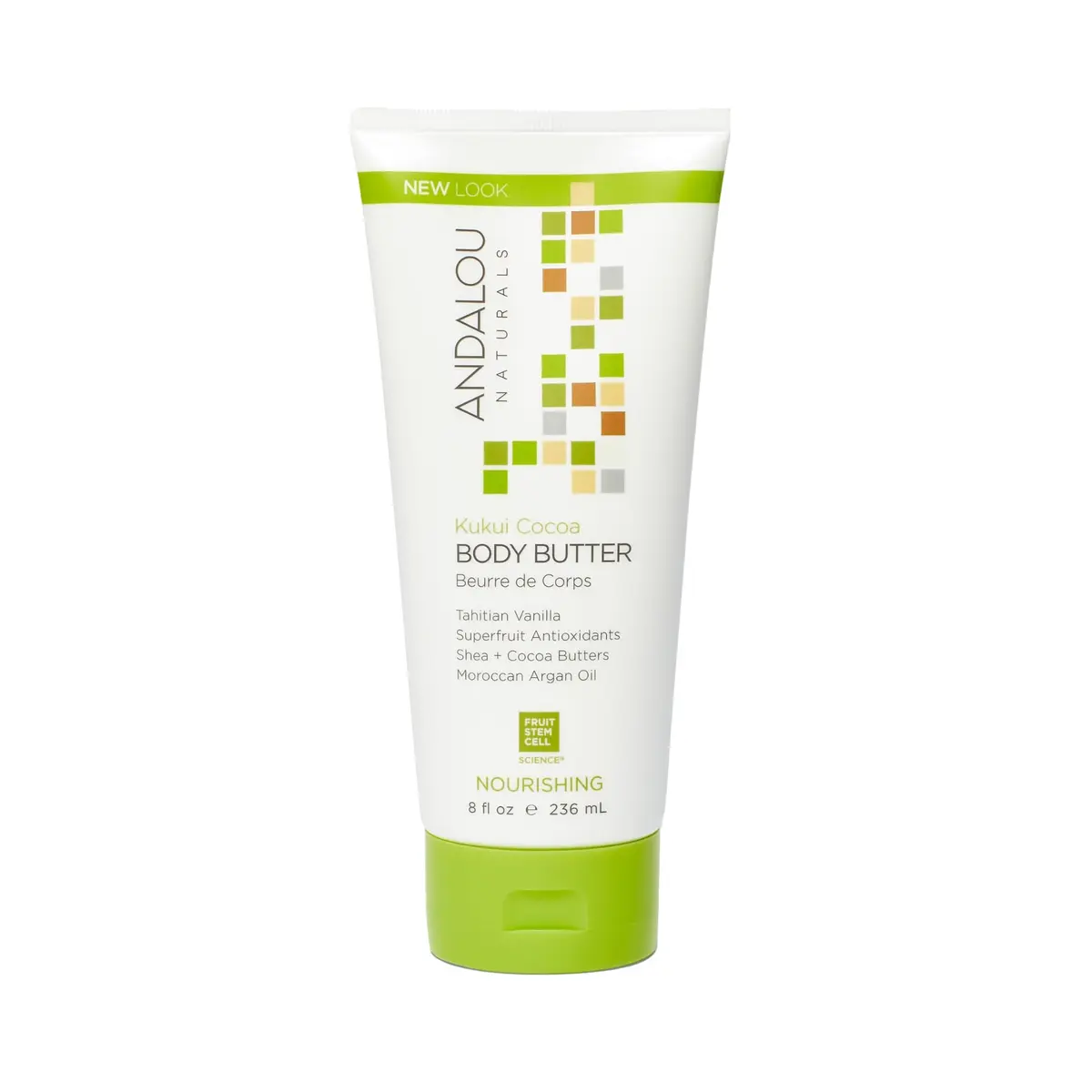 Andalou Naturals Kukui Cocoa Body Butter 236ml (8 Fl Oz) | Nourishing Cream for Dry Skin - main product image
