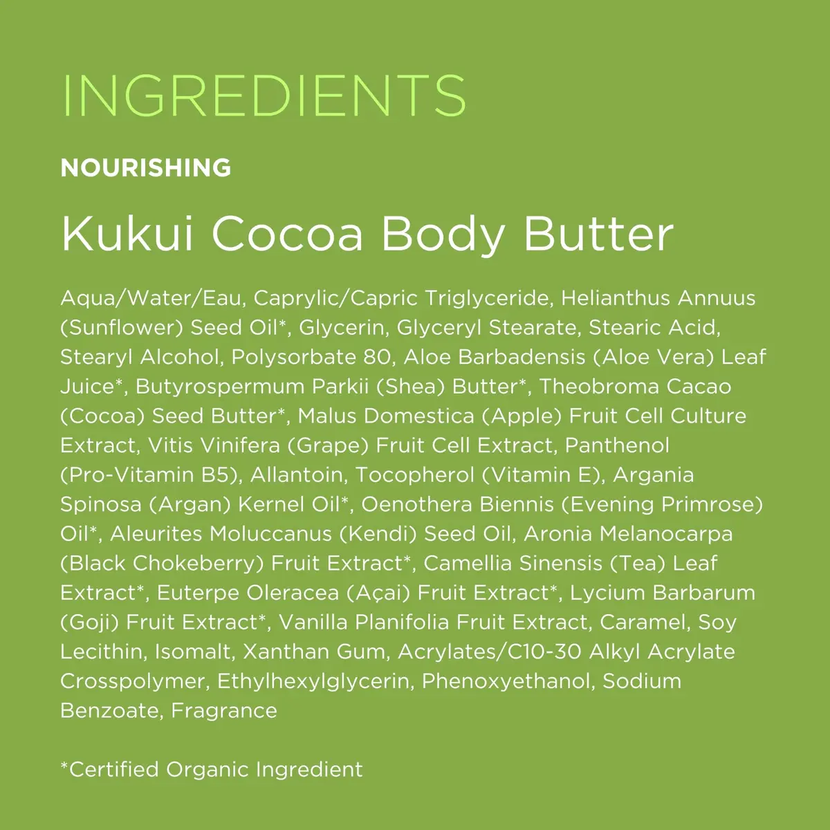 Andalou Naturals Kukui Cocoa Body Butter 236ml (8 Fl Oz) | Nourishing Cream for Dry Skin - view 7