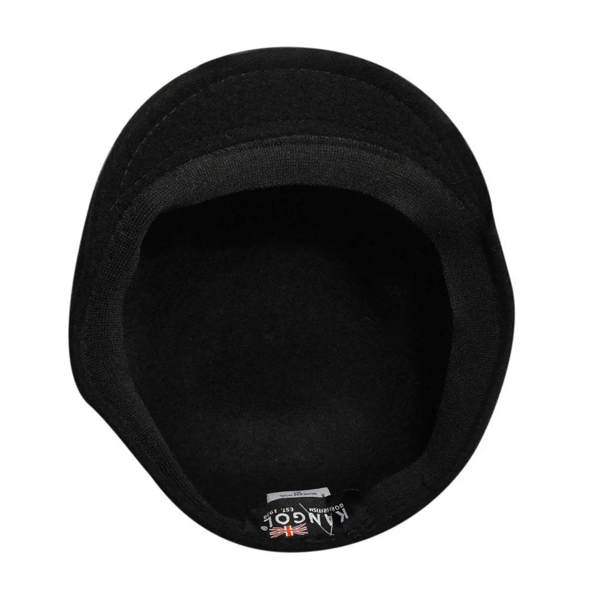 Kangol Seamless Wool 507 Flat Cap Black | Classic Wool Newsboy Cap for Men & Women - view 8