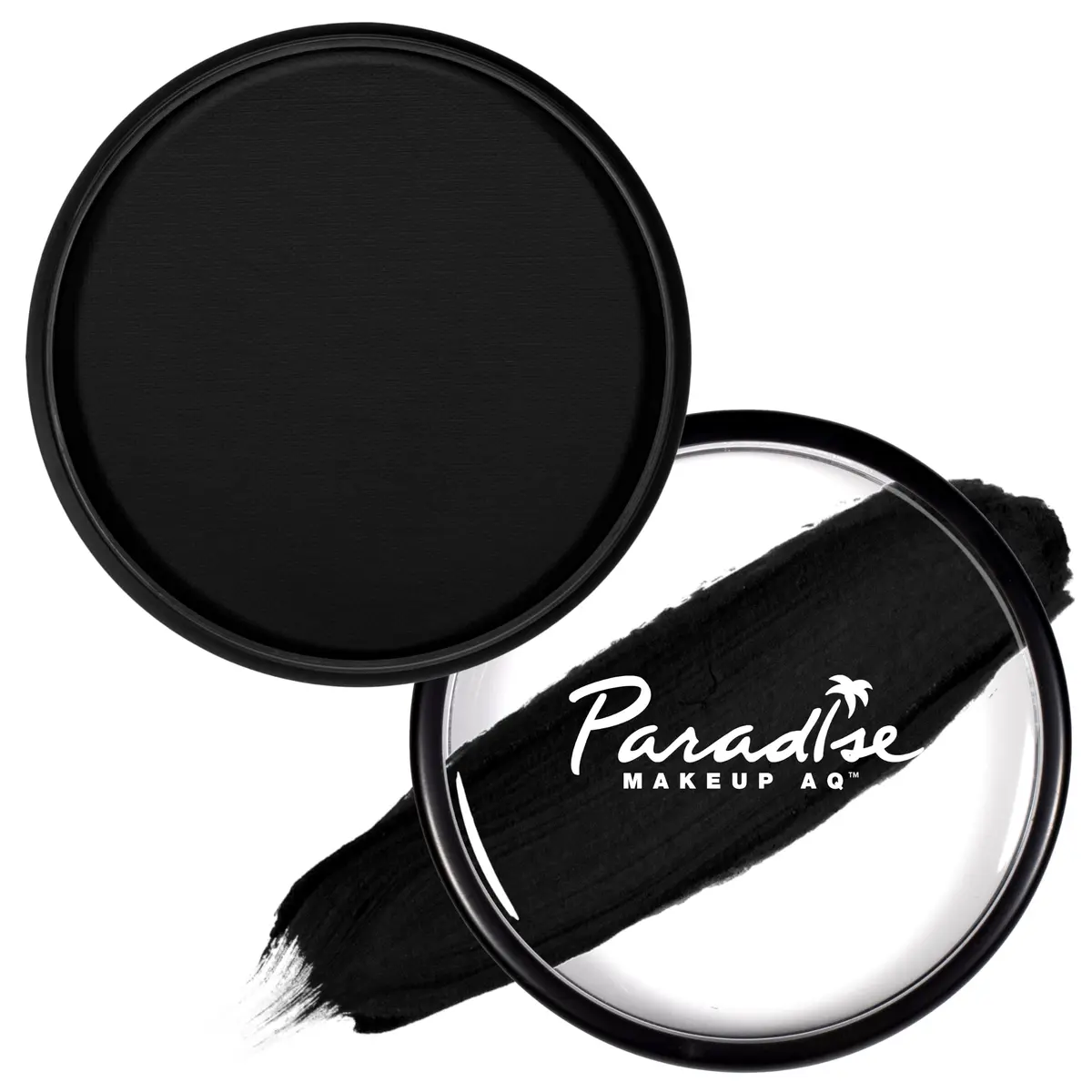 Mehron Makeup Paradise AQ - BLACK | Water-Activated Face & Body Paint, 1.16 oz, Matte Finish, Made in USA - main product image