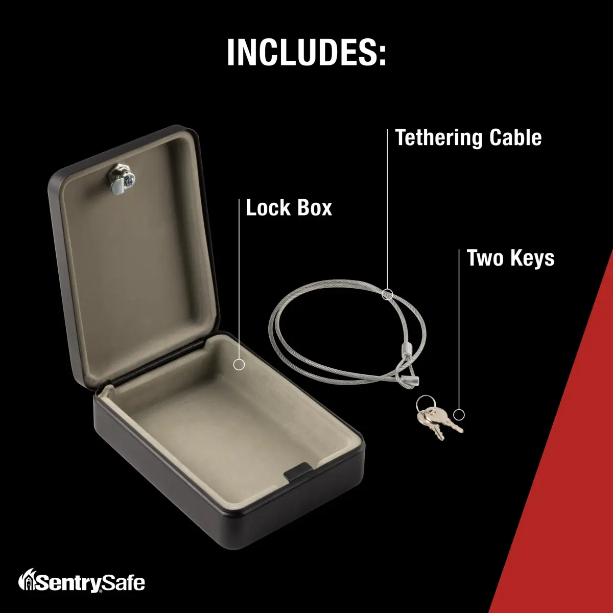 SentrySafe P005K Mini Lock Box 2.6 H x 5.9 W x 8.0 inches | Secures Money, Passports, Valuables - view 3