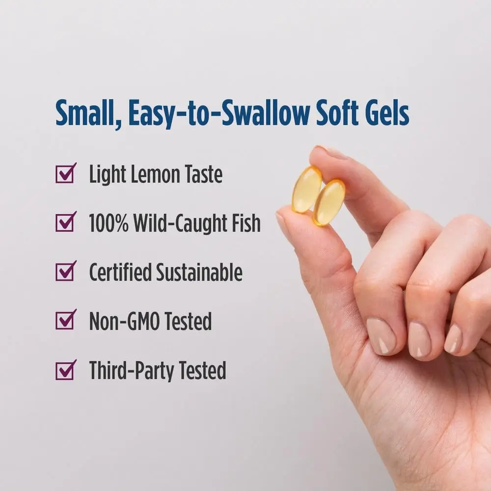 Nordic Naturals Complete Omega Jr. Kids Fish Oil Lemon 180 Mini Soft Gels | Supports Cognition & Nervous System - view 4