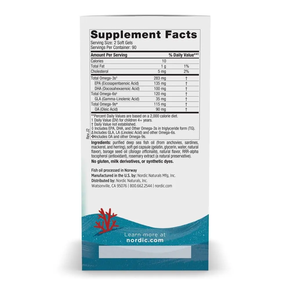 Nordic Naturals Complete Omega Jr. Kids Fish Oil Lemon 180 Mini Soft Gels | Supports Cognition & Nervous System - view 2