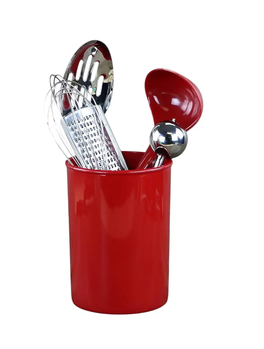Reston Lloyd Calypso Basics Plastic Utensil Holder, Red | Brighten Kitchen & Organize Utensils - view 6