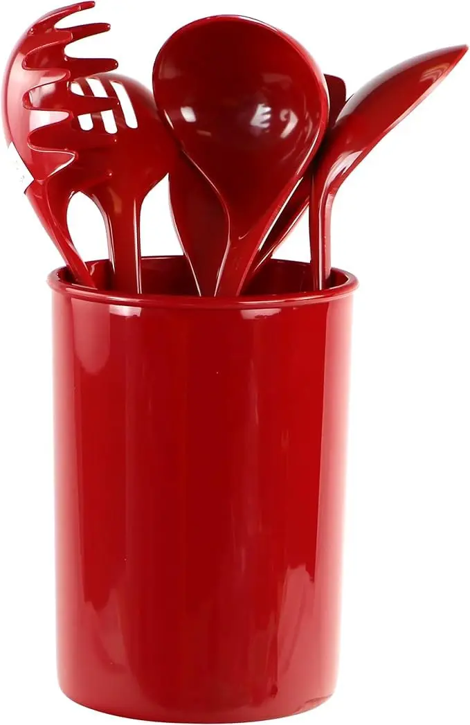 Reston Lloyd Calypso Basics Plastic Utensil Holder, Red | Brighten Kitchen & Organize Utensils - view 4