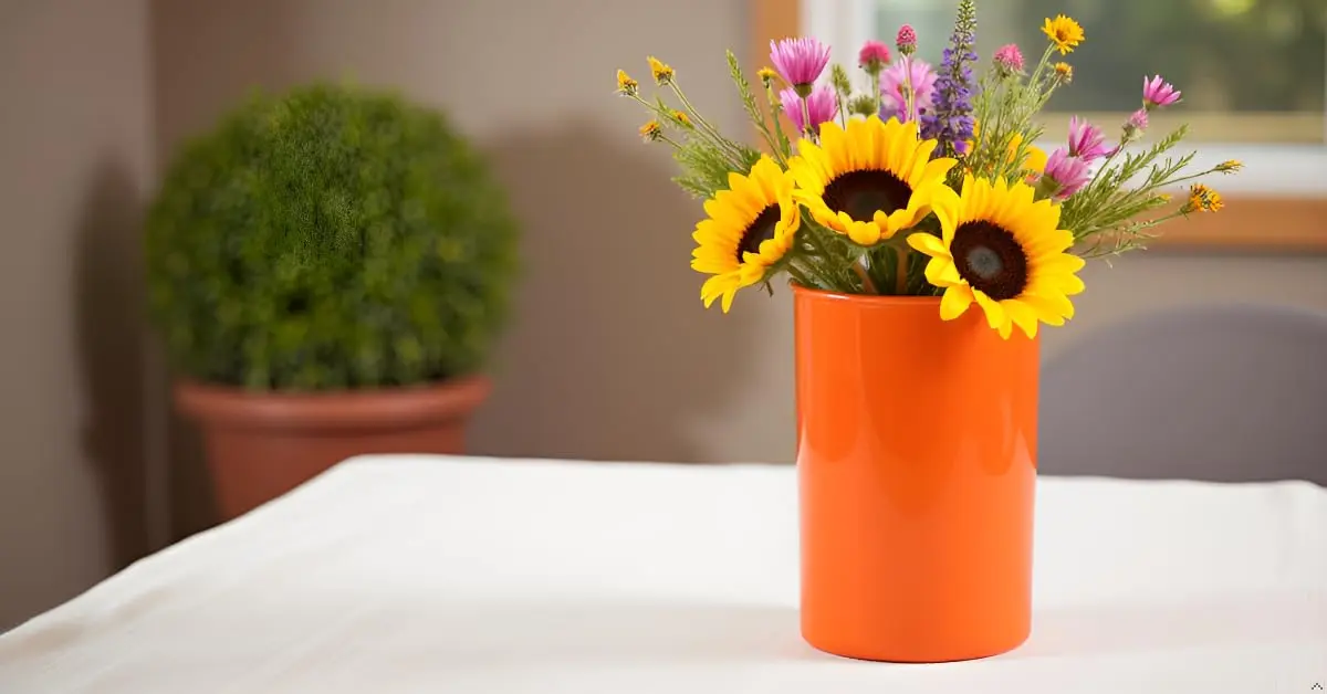 Reston Lloyd Calypso Basics Plastic Utensil Holder, Orange | Brightens Kitchen & Adds Storage - view 3