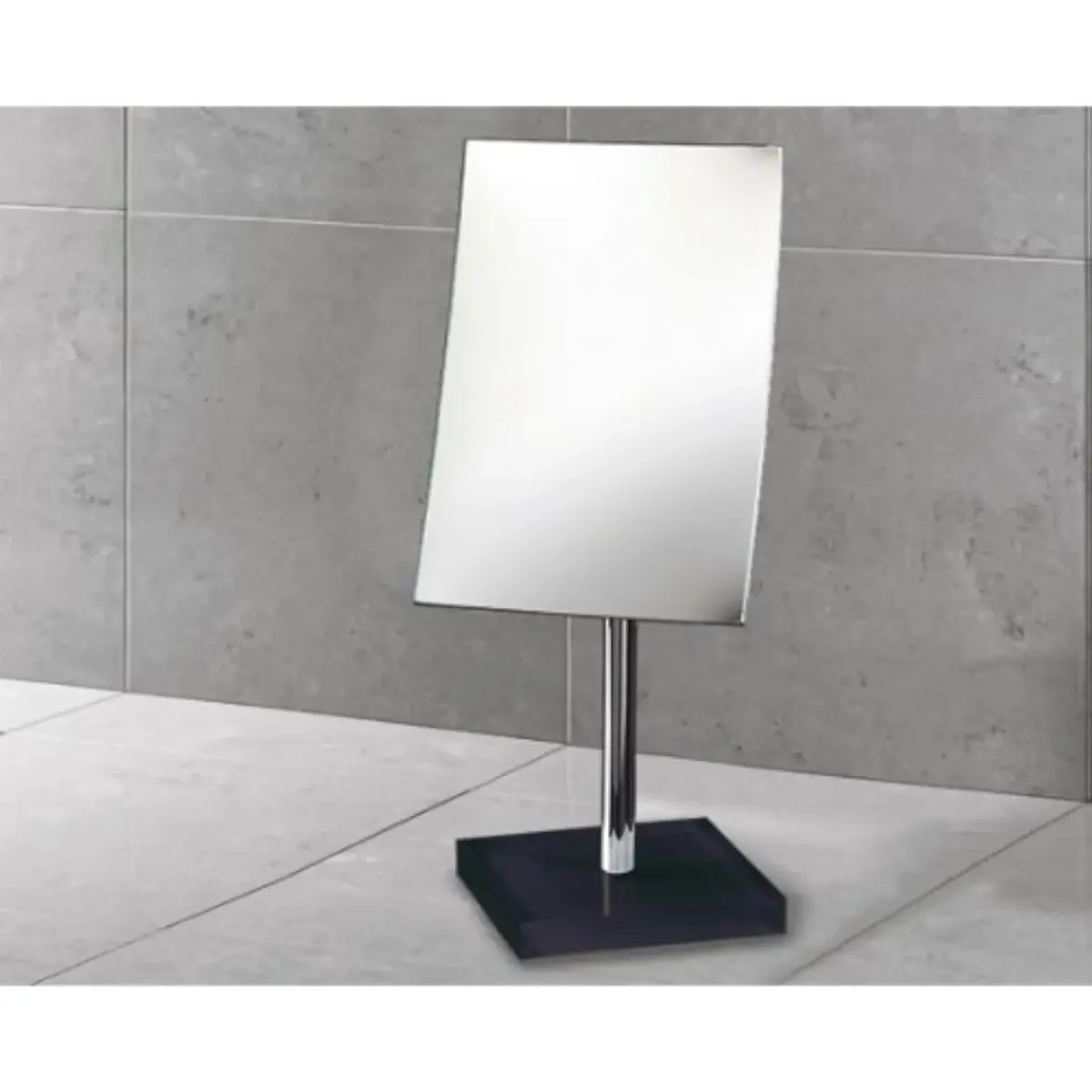 Gedy Rainbow Square Magnifying Mirror, Black | 12" (30.5 cm) Height - main product image