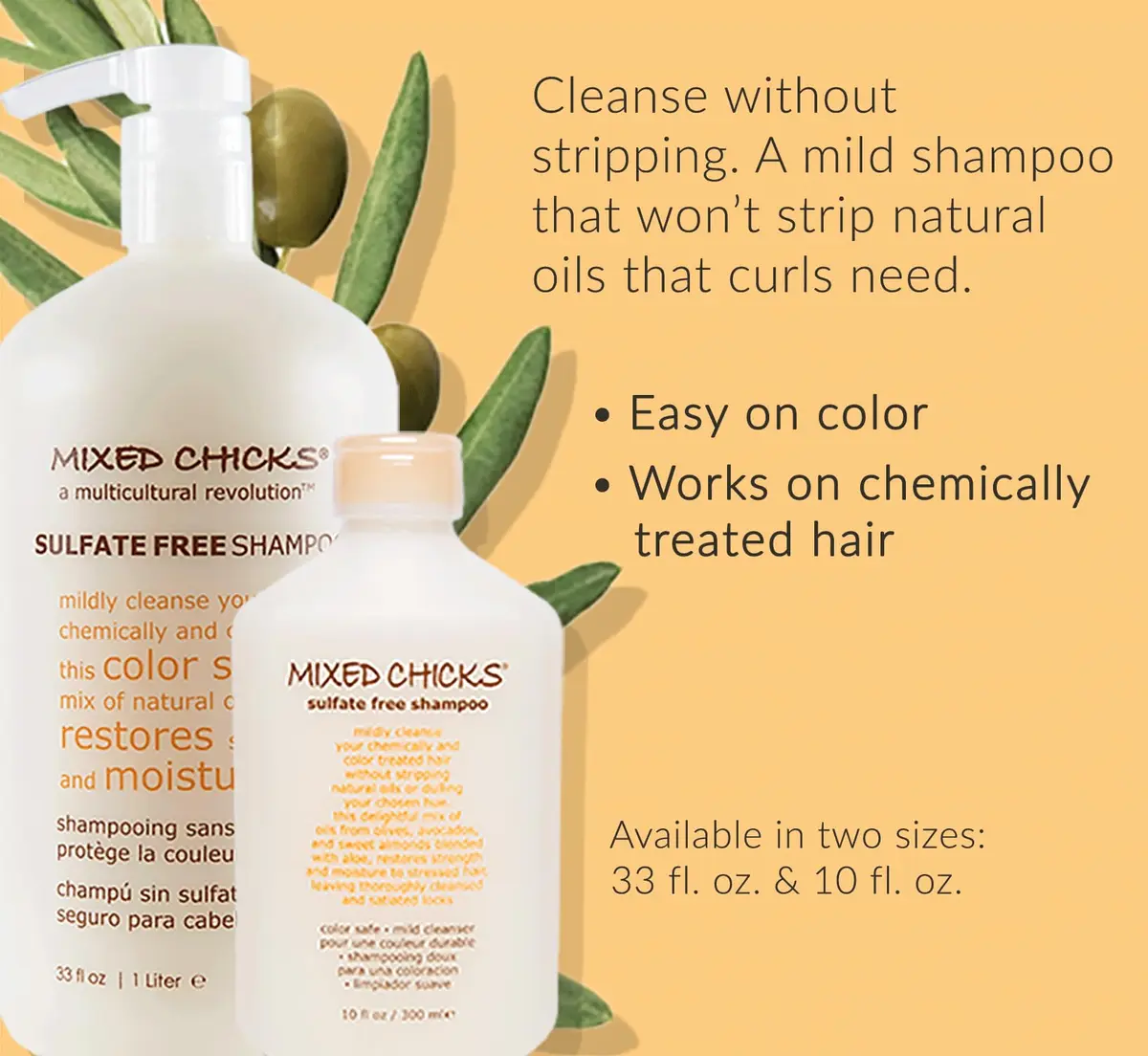 Mixed Chicks Sulfate-Free Shampoo for Colored & Chemically Treated Hair | Gentle Cleanser for Curly, Wavy & Straight Hair, 10 Fl Oz - view 3