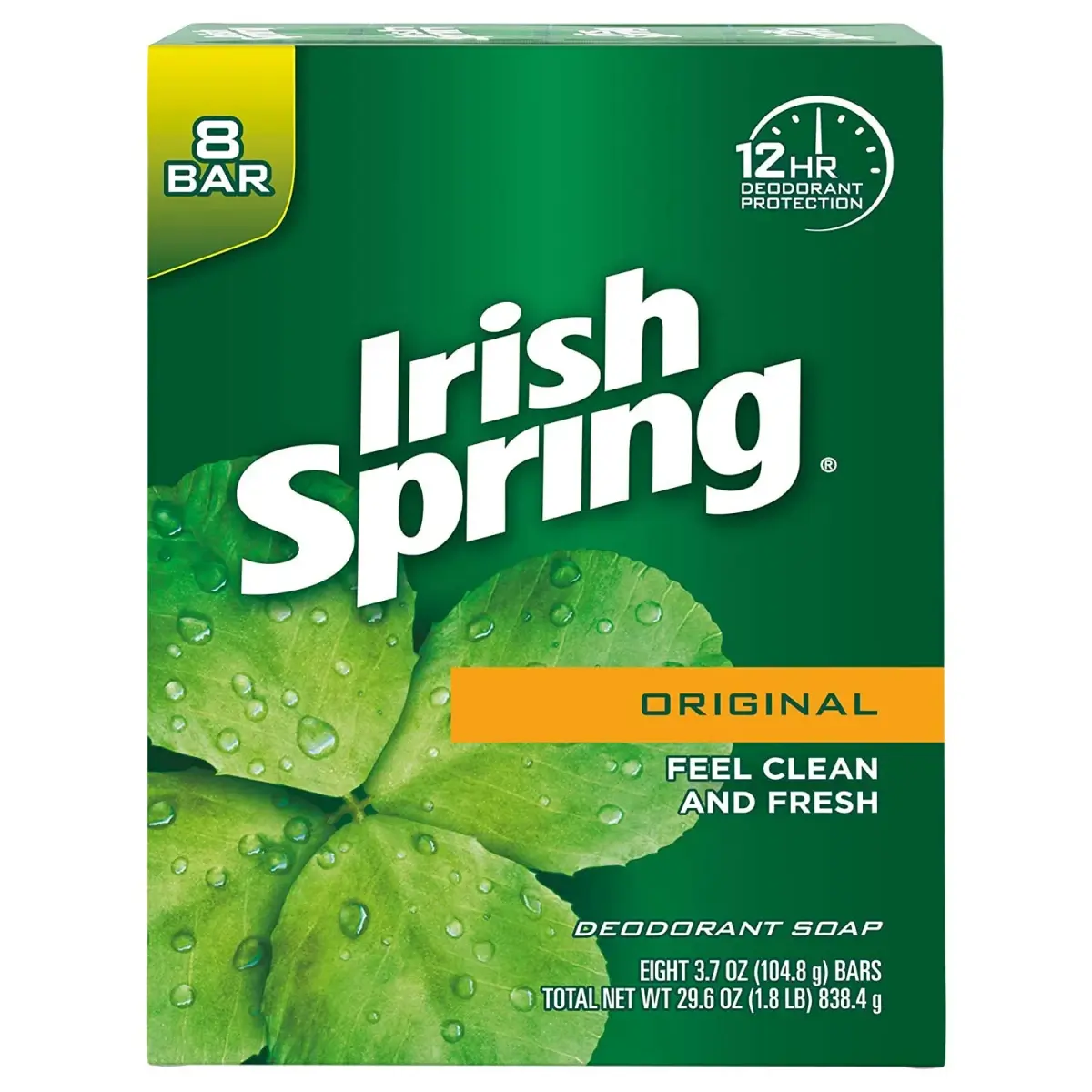 Irish Spring Original Deodorant Soap Bars 106 g (3.75 Oz) | Cleans Without Dryness, Retains Natural Moisture - main product image