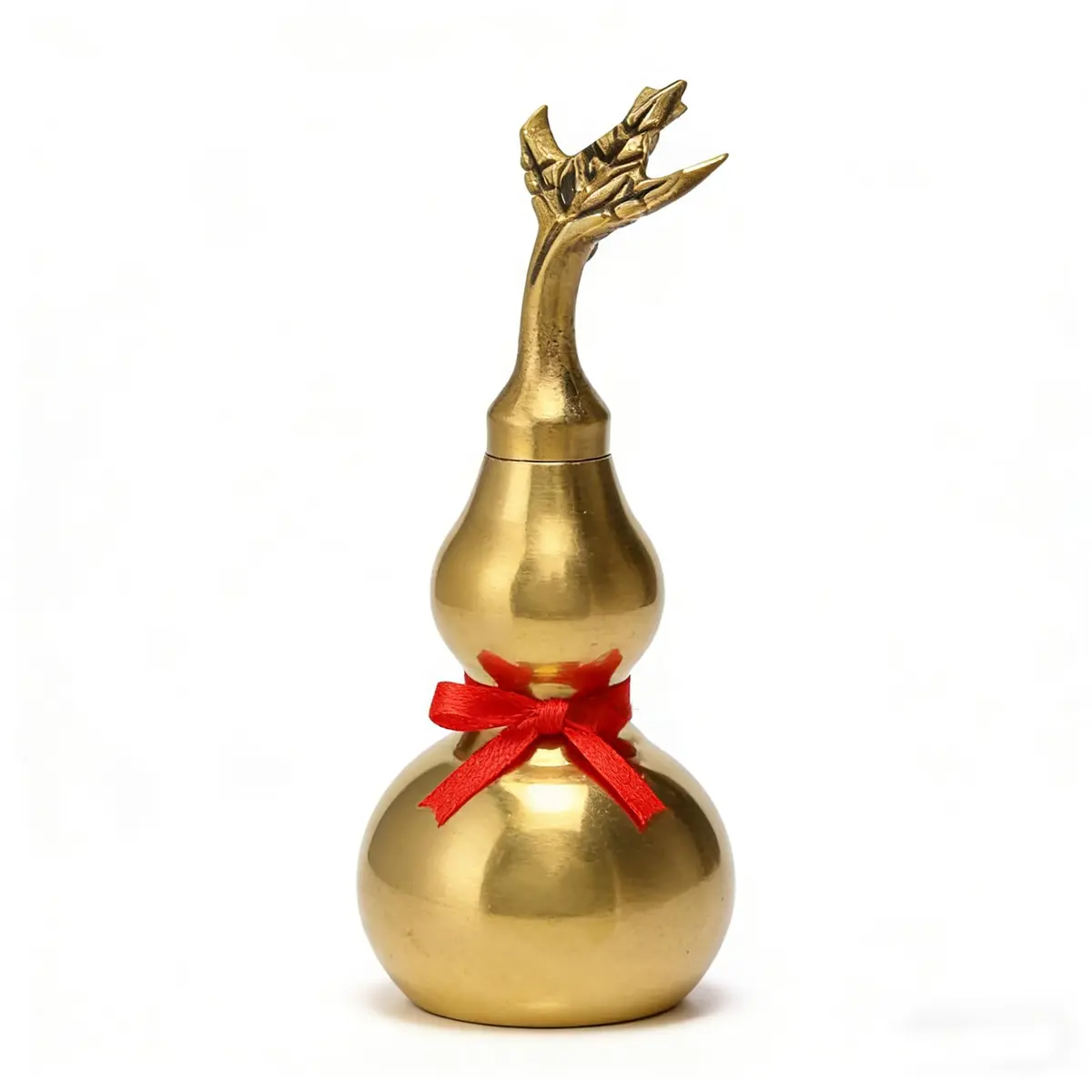 EDOBLUE Feng Shui Brass Wu Lou Gourd 4" | Good luck & longevity talisman for home & office - main product image