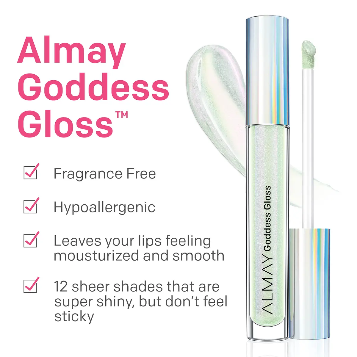 Almay Goddess Gloss, Halo, Lip Gloss, 0.9 Fl Oz | High-Gloss Sheer, Layerable Formula for Dazzling Lips - view 2
