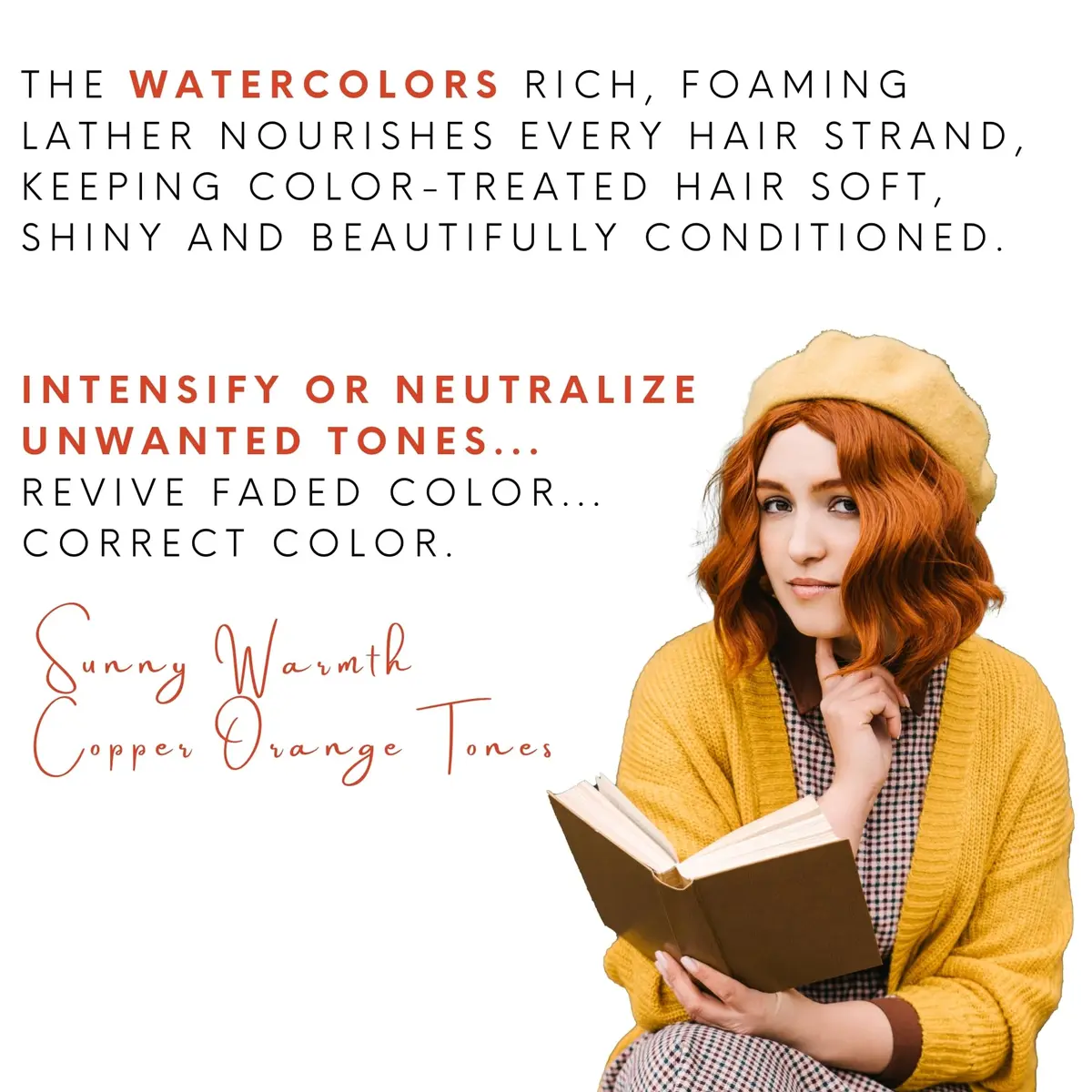 Watercolors Color Depositing Hair Dye Shampoo Liquid Copper 8 Fl Oz | Vibrant Color & Shine - view 2