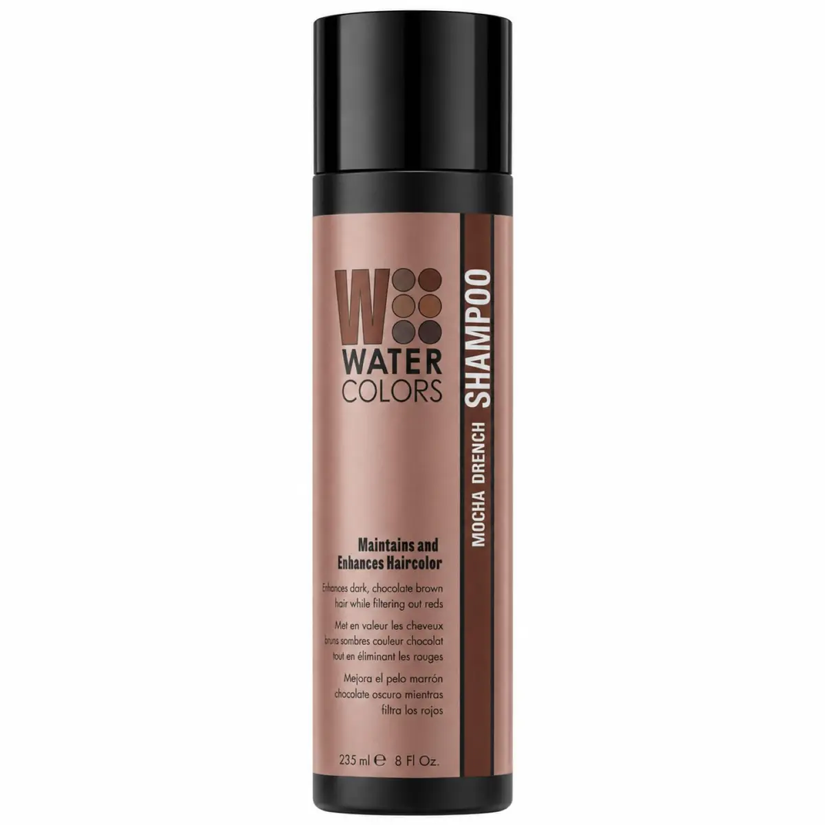 Watercolors Color Depositing Hair Dye Shampoo, Mocha Drench, 8 Fl Oz | Vibrant Color & Responsible Beauty - main product image