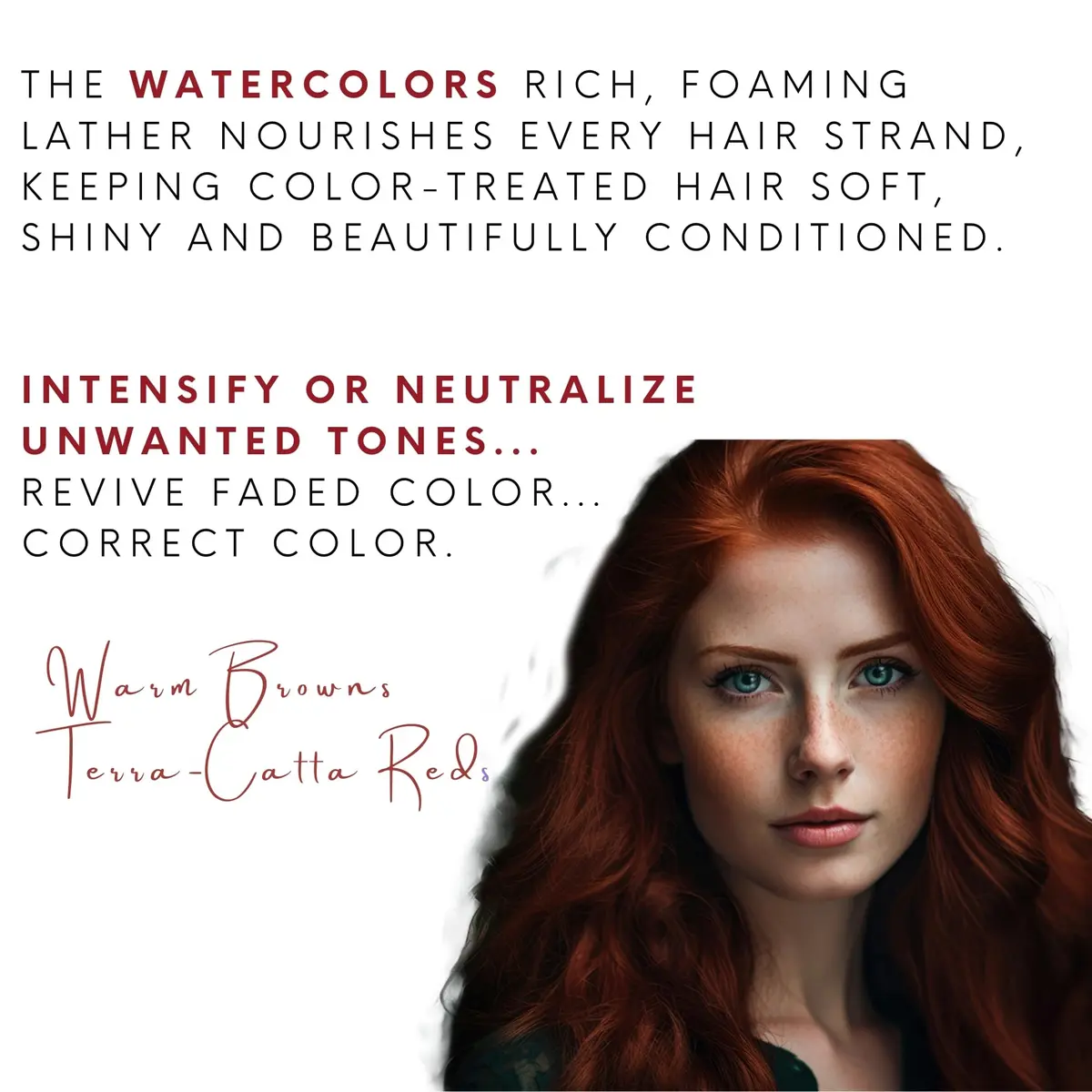 Watercolors Color Depositing Hair Dye Shampoo, Wet Brick, 8 Fl Oz | Vibrant Color & Responsible Beauty - view 4