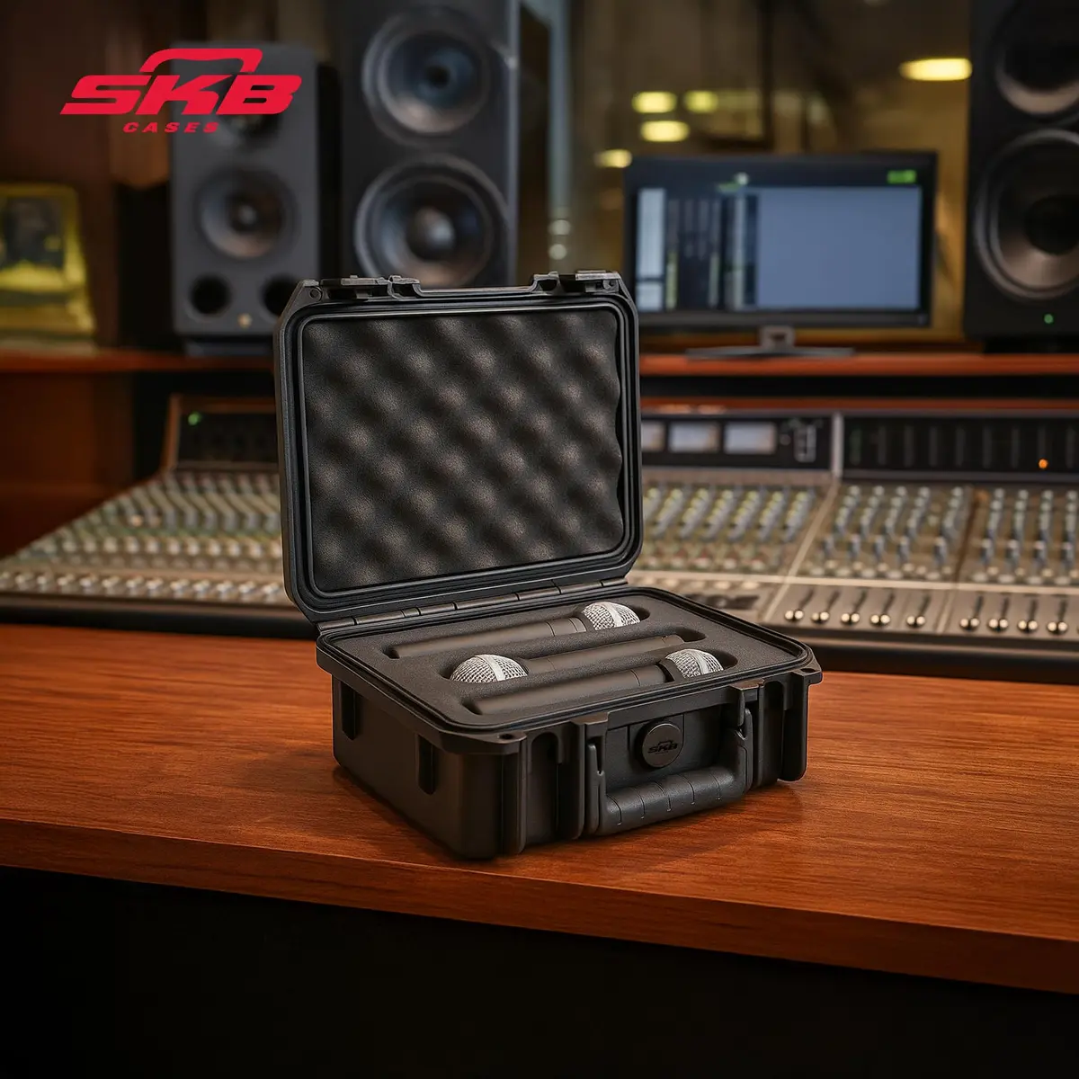 SKB iSeries Waterproof Microphone Hard Case with 3-Slot Foam Interior | Protects Mics Up to 8.5-inch Long - view 5