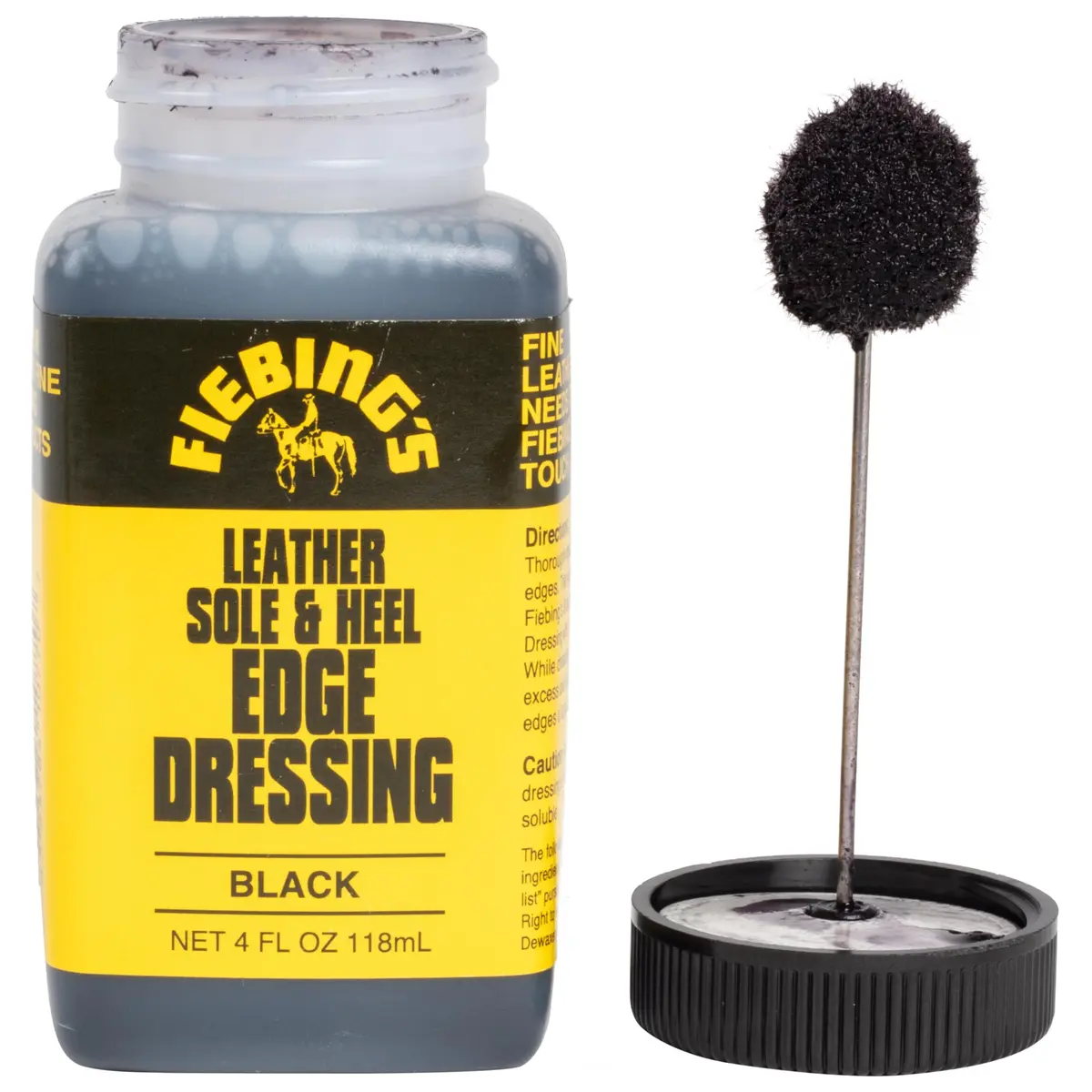 Fiebing's Leather Sole & Heel Black Edge Dressing (4 oz) | High Gloss Shoe Care for Leather Soles & Heels - main product image