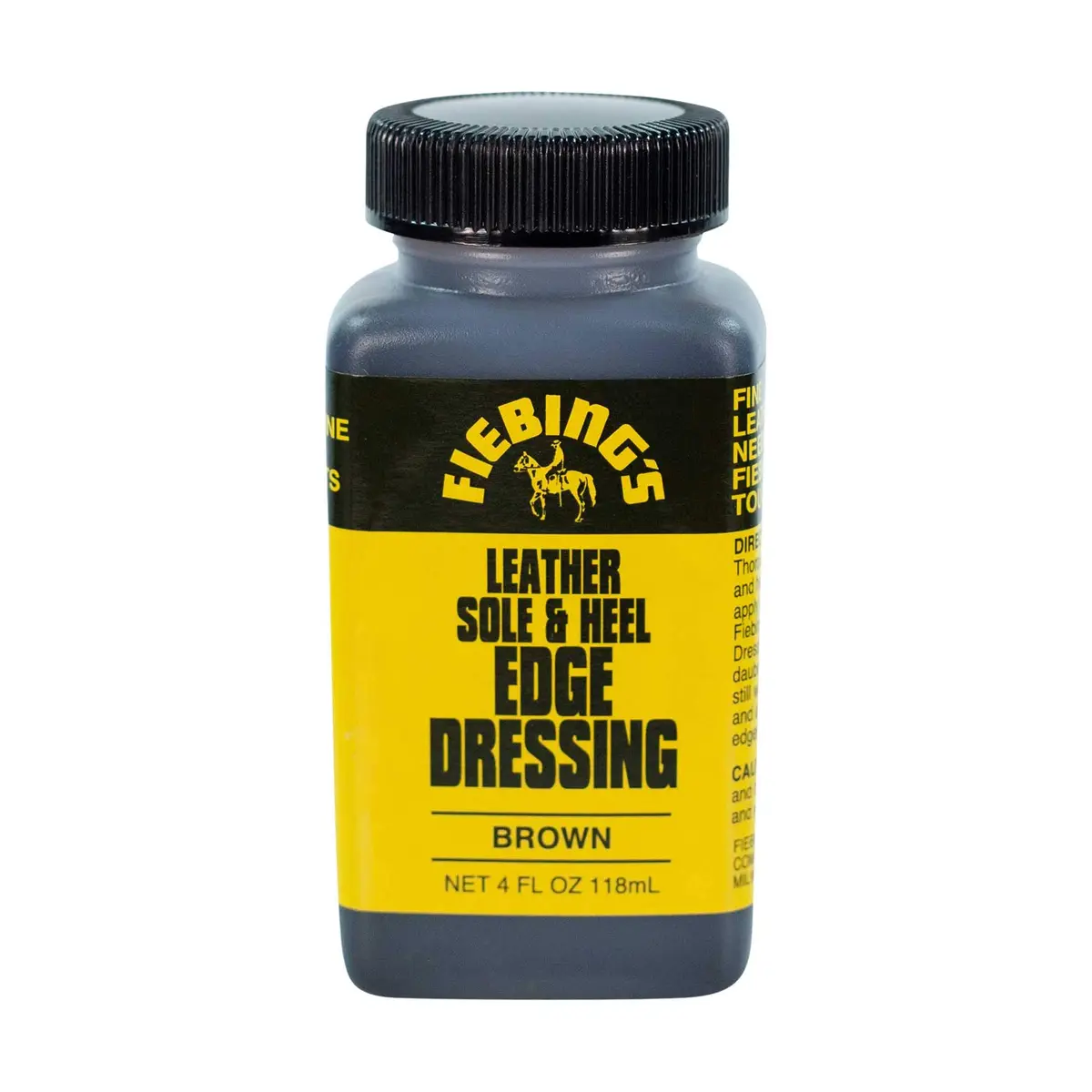 Fiebing's Leather Sole & Heel Brown Edge Dressing 118ml (4 oz) | High Gloss Finish for Leather Soles & Heels - main product image
