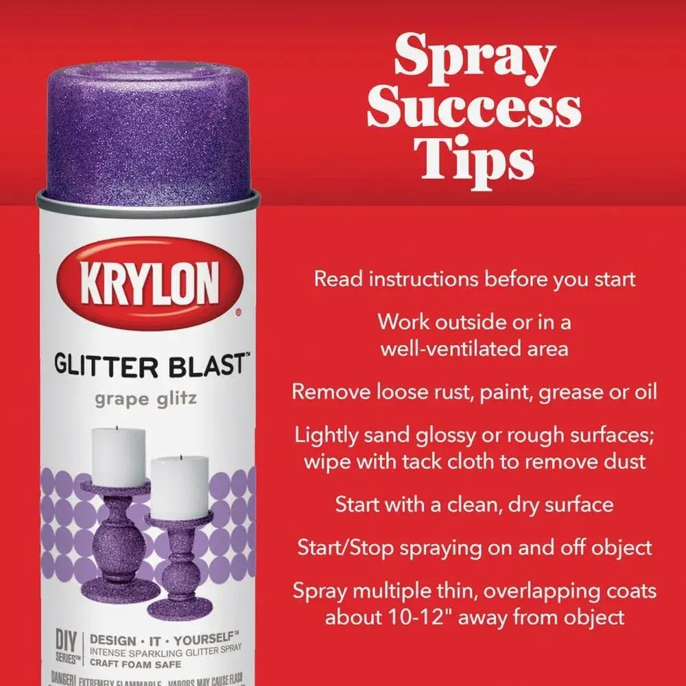 Krylon Glitter Blast Clear Sealer Spray 6 oz (177 ml) | Protects Glitter & Maintains Sparkle - view 3