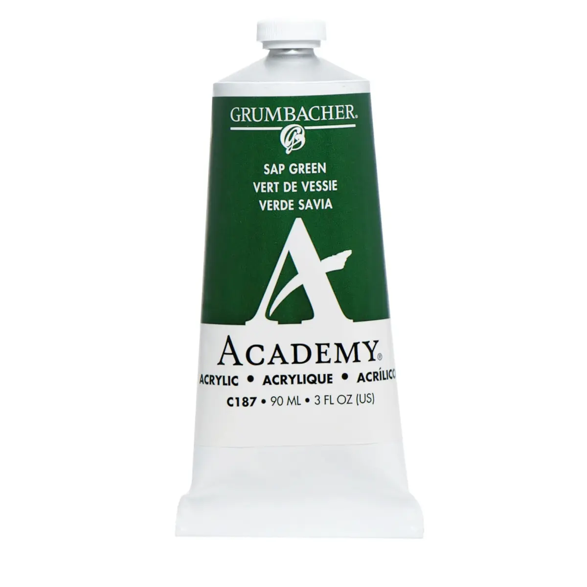 Grumbacher Academy Acrylic Paint, Sap Green 90ml (3.04 Fl Oz) | ASTM Lightfastness 1 - main product image