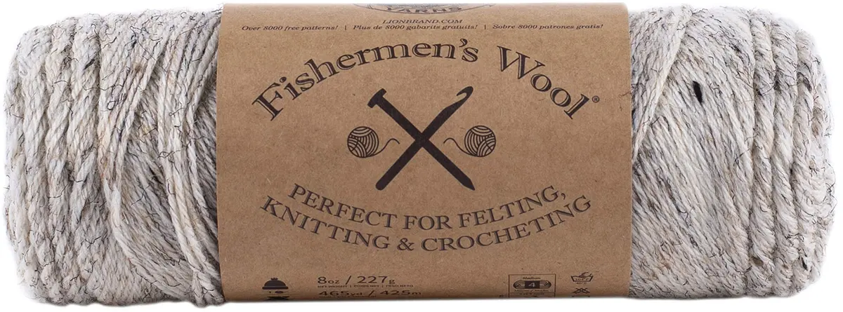 Lion Brand Yarn Fishermen's Wool Yarn Birch Tweed | 348 yards | Warm, Pure Virgin Wool for Knitting & Crochet - main product image