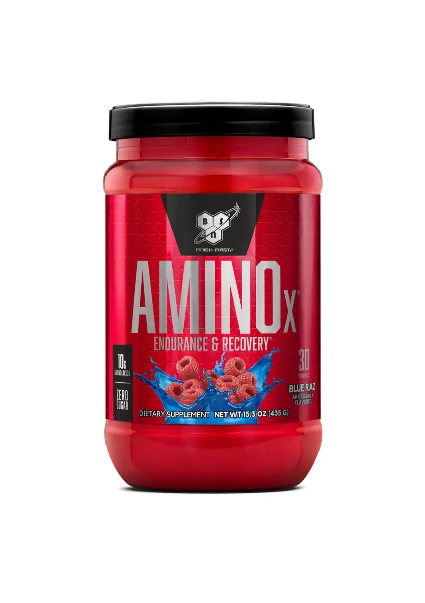 BSN Amino X Recovery Powder with BCAAs, Zero Sugar, Blue Raz, 30 Servings | Supports Muscle Recovery & Endurance - main product image