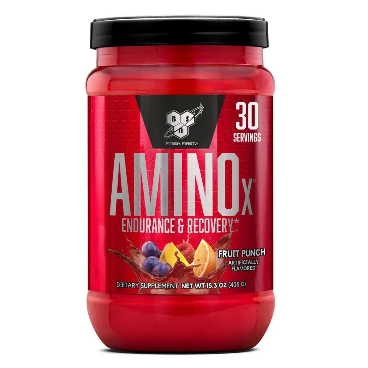 BSN Amino X BCAAs Recovery Powder Fruit Punch 435 g (15.3 oz) | Supports Muscle Recovery & Endurance - main product image