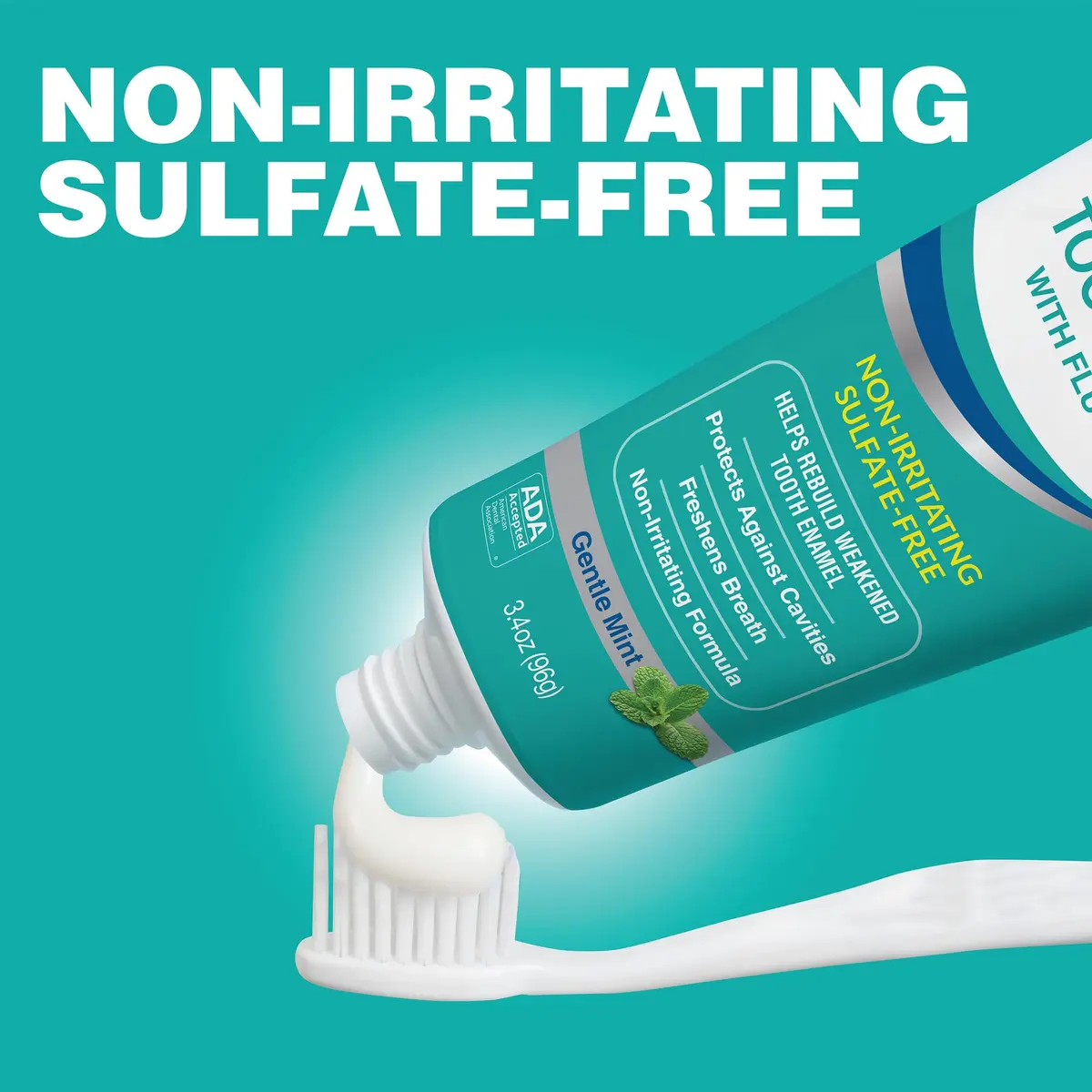 CloSYS Fluoride Toothpaste Gentle Mint Whitening 96.4g (3.4 oz) | ADA Accepted for Cavity Prevention - view 5