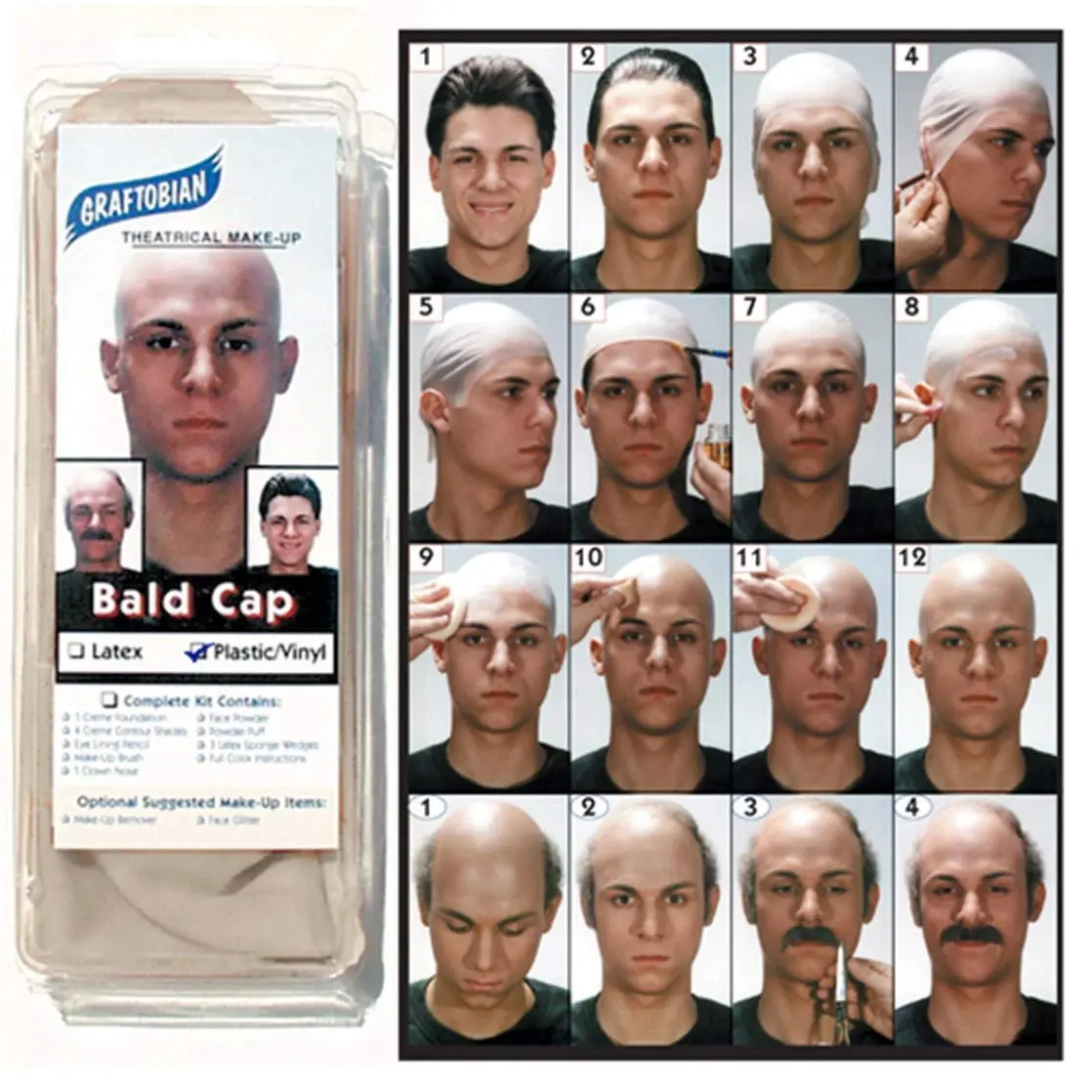 Graftobian Latex Bald Cap Light Flesh One Size | Realistic Special Effects Makeup - view 2