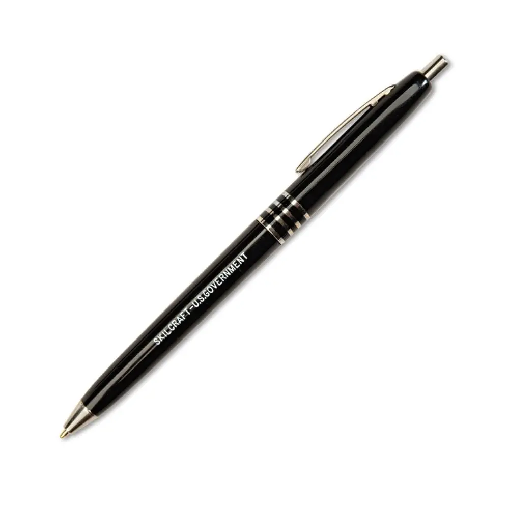 Skilcraft U.S. Government Retractable Ball Point Pen, Fine Point, Black Ink, Box of 12 (7520-00-935-7135) | Reliable Fine Point Writing Instrument - main product image