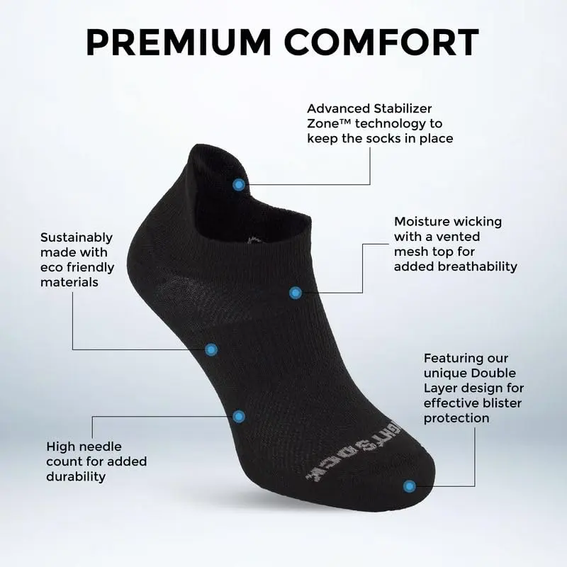 Wrightsock CoolMesh II Tab Running Socks for Men and Women | Blister-Free, Breathable, Eco-Friendly Ankle-High Socks - view 2