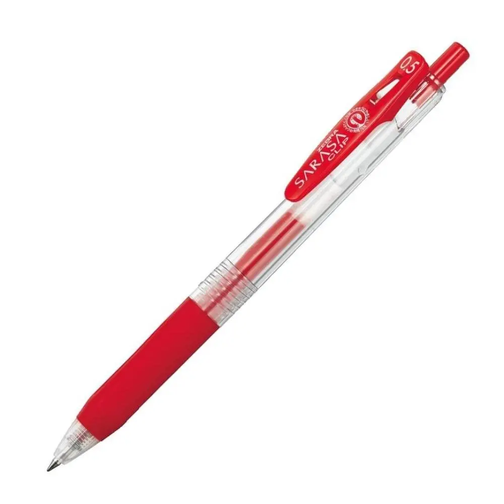 ゼブラ(ZEBRA) Gel Ballpoint Pen Sarasa Clip 0.5mm | Red Ink, 10pcs, Water-Resistant, Office & School Use - main product image
