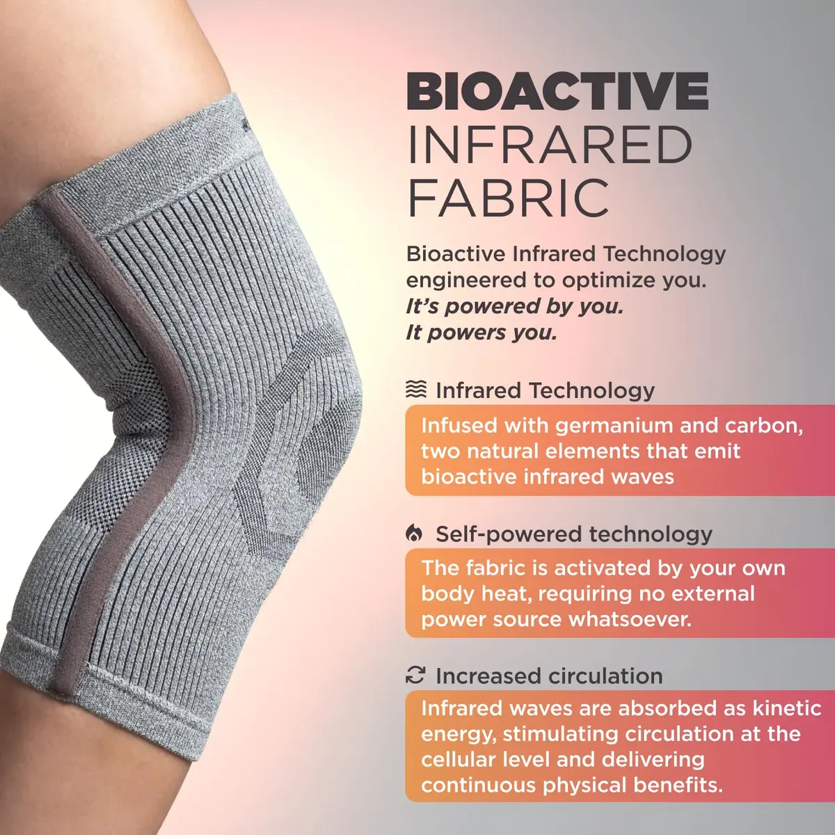 Incrediwear Knee Sleeve – Knee Support for Pain, Swelling & Circulation (Grey, X-Large) | Accelerates Recovery & Enhances Performance - view 2