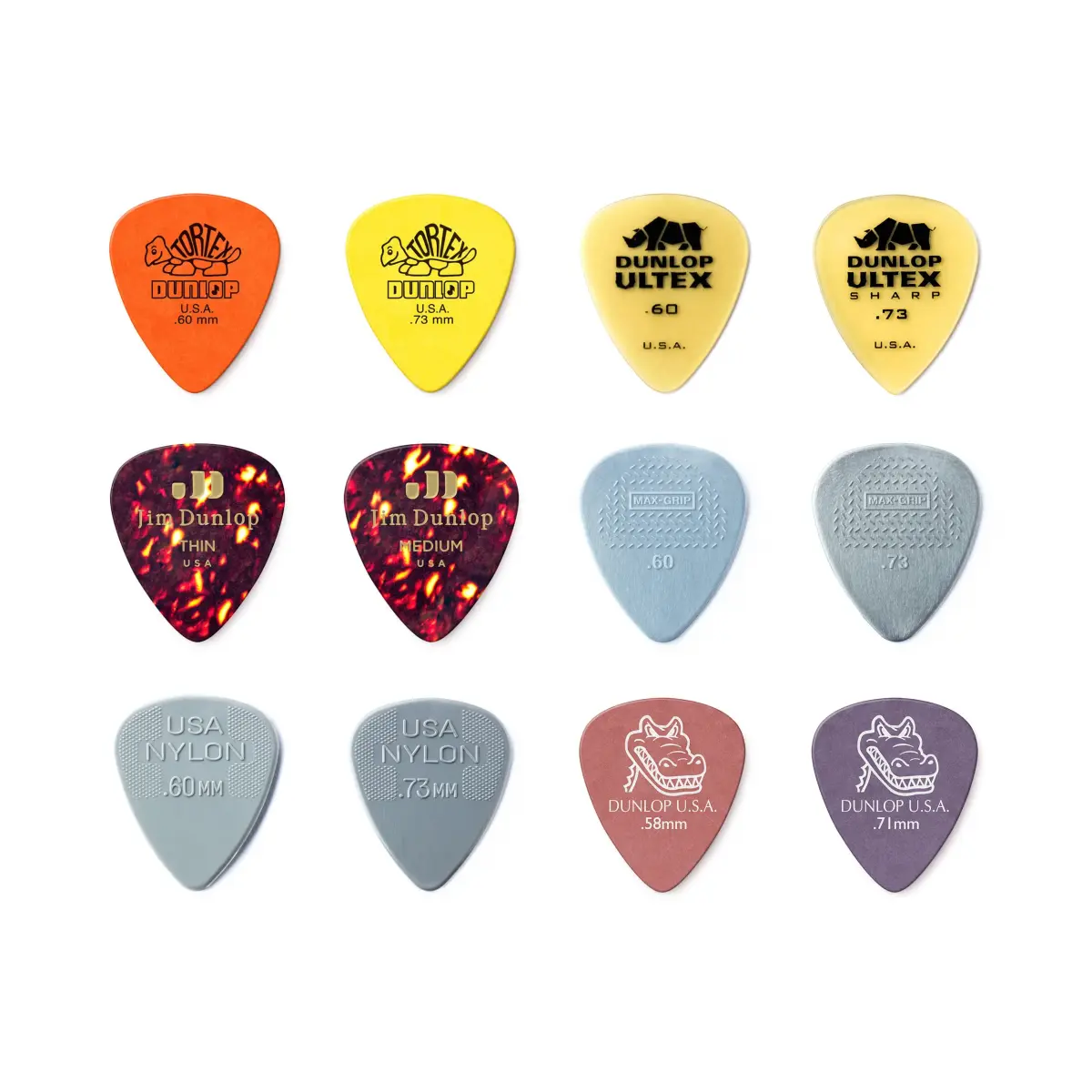 Jim Dunlop Guitar Pick LT/MD Variety Pack - 12 Pack | Sample Popular Gauges & Materials - view 2