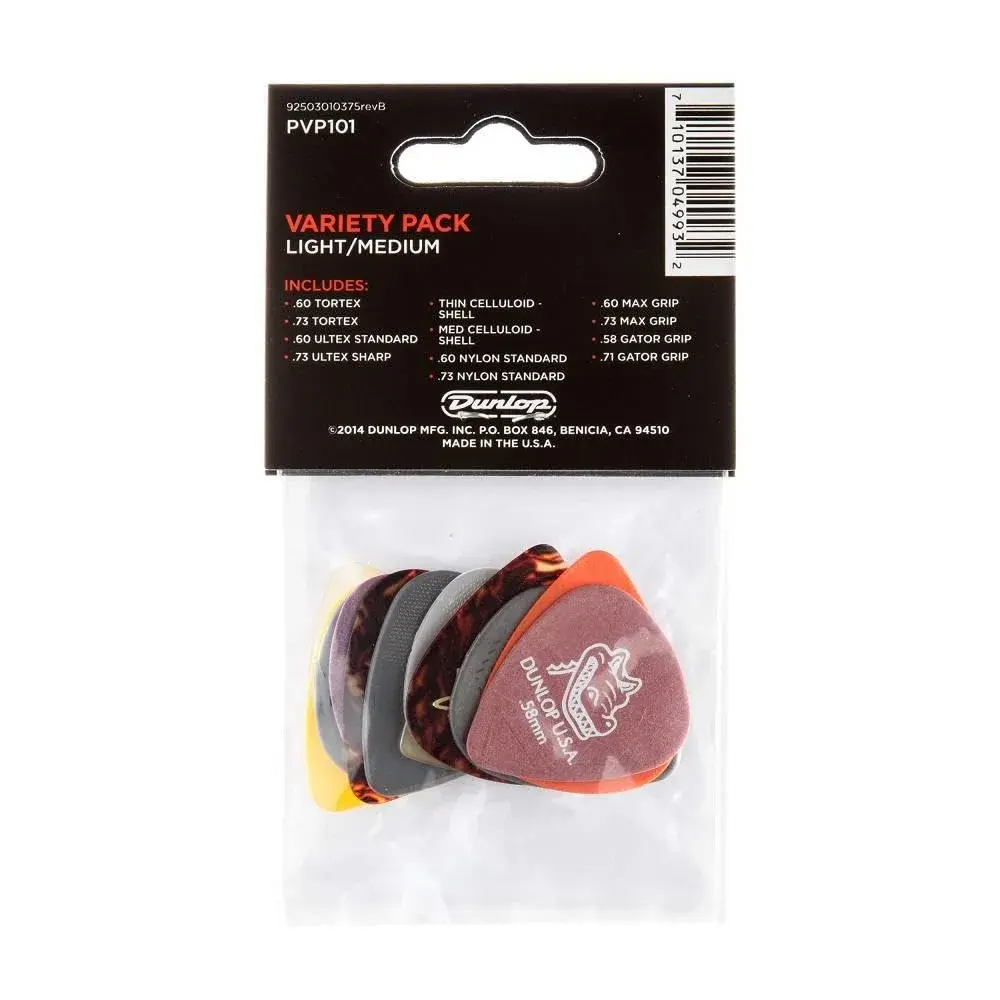 Jim Dunlop Guitar Pick LT/MD Variety Pack - 12 Pack | Sample Popular Gauges & Materials - view 3