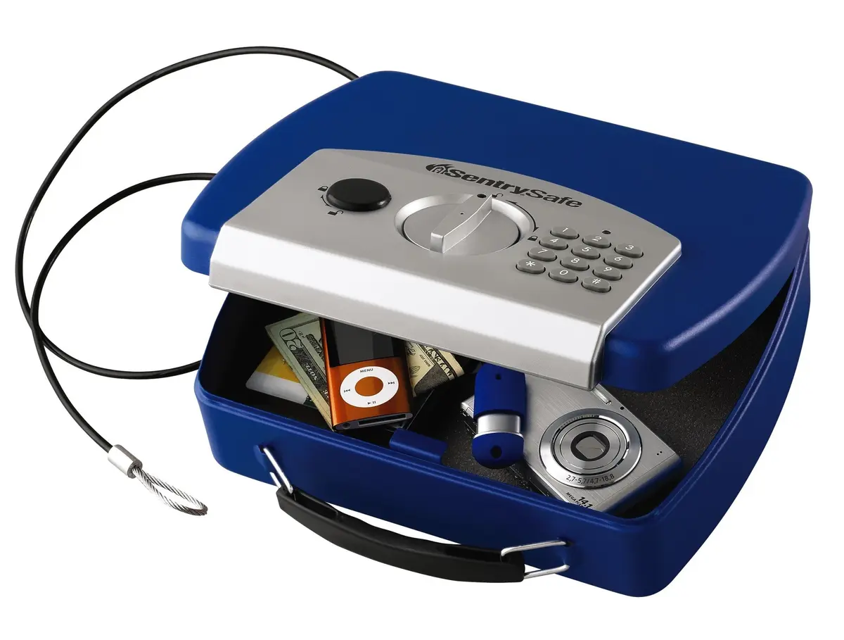 SentrySafe Small Blue Safe with Digital Keypad | Compact Travel & Dorm Lock Box - view 3