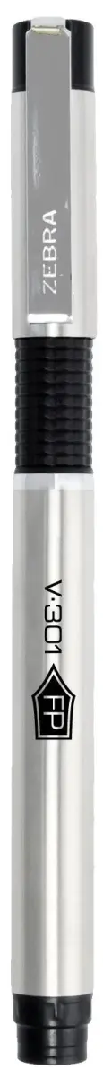 Zebra Pen V-301 Fountain Pen, Stainless Steel Barrel, Fine Point 0.7mm, Black Ink, 1-Pack with Refill | Smooth Ink Flow for Everyday Writing - view 3