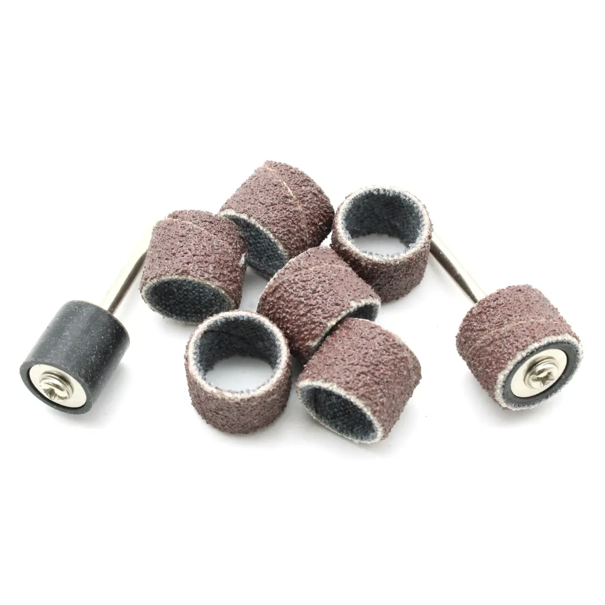 TEMO 100-Piece 1/2" (12.7mm) Grit 60 Coarse Sand Drum Set with 2x 1/8" (3.175mm) Mandrels | For Wood, Plastic, Metal Sanding - view 3