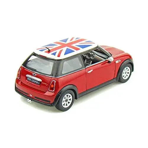 KiNSMART Mini Cooper S 5 inch 1:28 Scale Die Cast Metal Model Toy Car (Red British Flag) - view 2