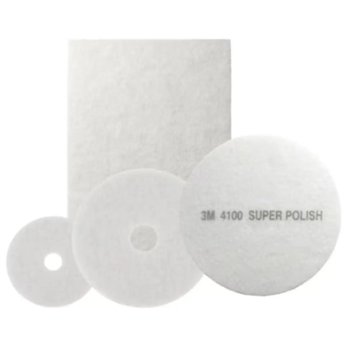 3M White Super Polish Pad 4100 | Fine Non-Woven Polyester Floor Buffing Pad (20 in x 14 in) - view 2