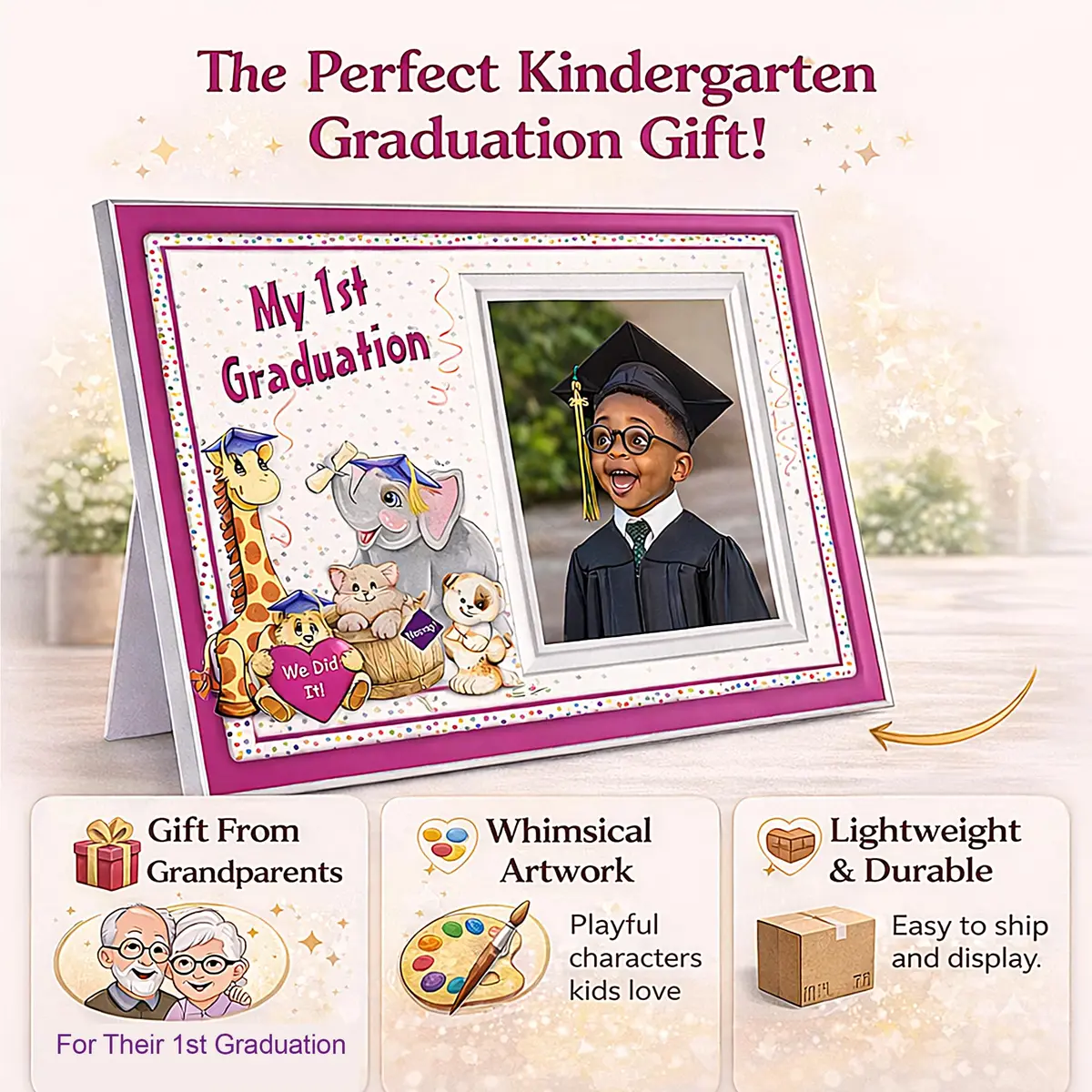 Expressly Yours! Photo Expressions Kindergarten Graduation Picture Frame | Colorful & Fun | Holds 3.5 x 5 Photo | First Keepsake Gift - view 2