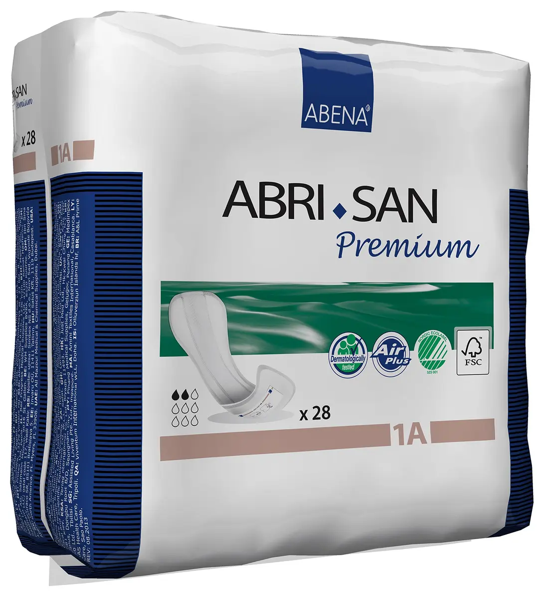 Abena Abri-San Premium Incontinence Pads Size 1A | Light Absorbency, Unisex, 28 Count - main product image
