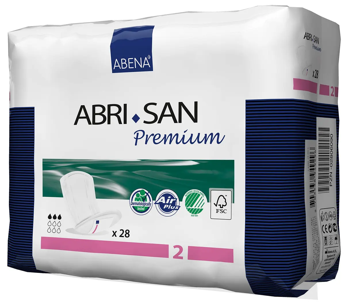 Abena Abri-San Premium Light Absorbency Incontinence Pad Size 2 | Breathable, Chemical-Free, 28 Count - view 3