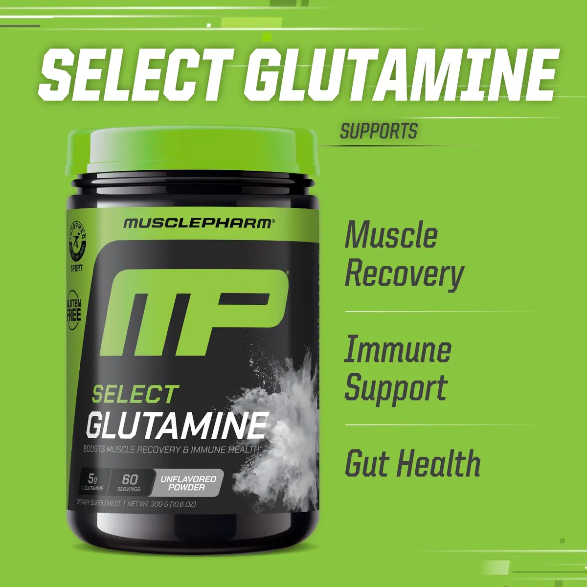 Muscle Pharm Select Glutamine | 60 Servings Unflavored Powder for Muscle Recovery & Gut Health - view 3