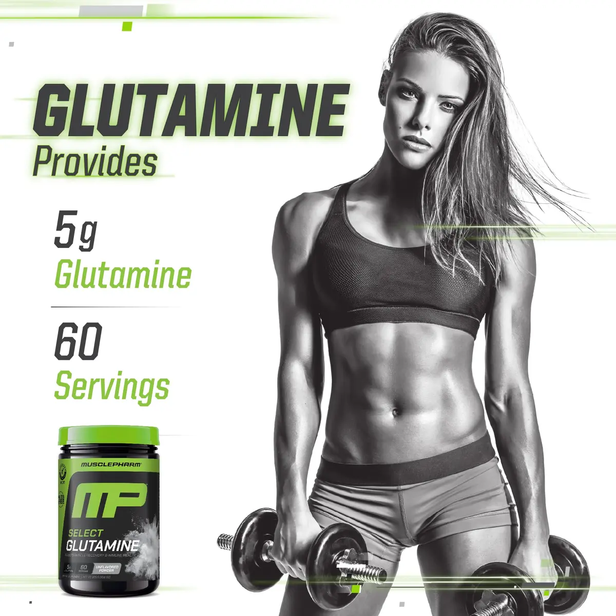 Muscle Pharm Select Glutamine | 60 Servings Unflavored Powder for Muscle Recovery & Gut Health - view 4