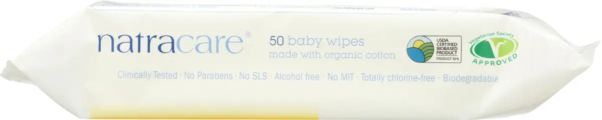 Natracare Organic Cotton Baby Wipes, 50 Count | Gentle & Biodegradable for Sensitive Skin - view 4